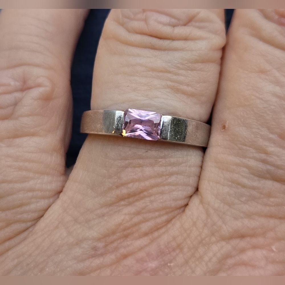 Rare Vintage Pink Tourmaline Set in Nickel-Free Sterling from Thailand